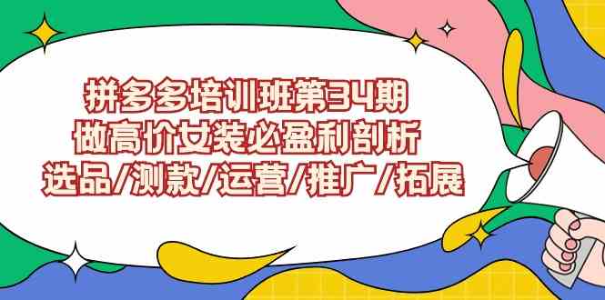 （9333期）拼多多培训班第34期：做高价女装必盈利剖析  选品/测款/运营/推广/拓展-沐羽项目网