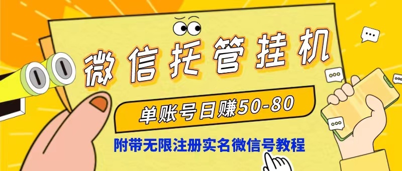 （10217期）微信托管挂机，单号日赚50-80，项目操作简单（附无限注册实名微信号教程）-沐羽项目网
