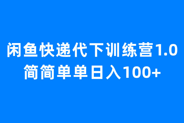 闲鱼快递代下训练营1.0，简简单单日入100+-沐羽项目网