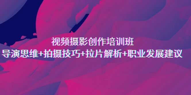 视频摄影创作培训班，导演思维+拍摄技巧+拉片解析+职业发展建议-沐羽项目网