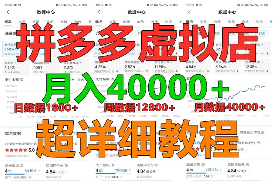拼多多虚拟电商训练营月入40000+，全网最详细，你做你也行，暴利稳定长久-沐羽项目网
