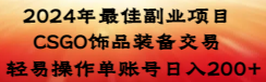 2024年最佳副业项目 CSGO饰品装备交易 轻易操作单账号日入200+-沐羽项目网