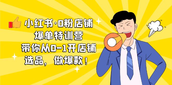 小红书·0粉店铺爆单特训营 带你从0-1开店铺，选品，做爆款（课程+工具包）-沐羽项目网