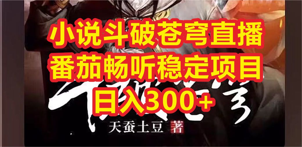 小说斗破苍穹直播，番茄畅听日入300+稳定项目-沐羽项目网