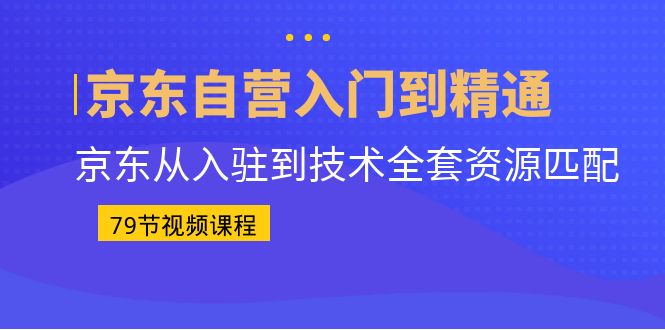 京东自营入门到精通：京东从入驻到技术全套资源匹配（79节课）-沐羽项目网