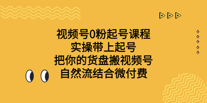 视频号0粉起号课程 实操带上起号 把你的货盘搬视频号 自然流结合微付费-沐羽项目网