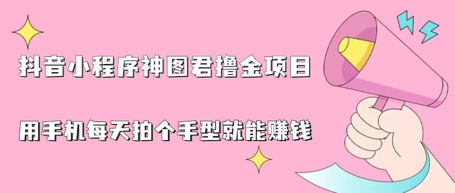 抖音小程序神图君撸金项目，用手机每天拍个手型挂载一下小程序就能赚钱-沐羽项目网
