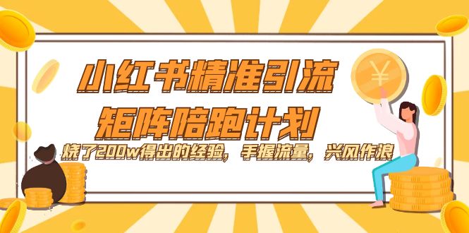 小红书精准引流·矩阵陪跑计划：烧了200w得出的经验，手握流量，兴风作浪！-沐羽项目网