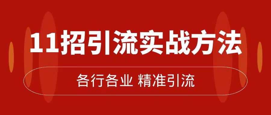 精准引流术：11招引流实战方法，让你私域流量加到爆（11节课完整版）-沐羽项目网