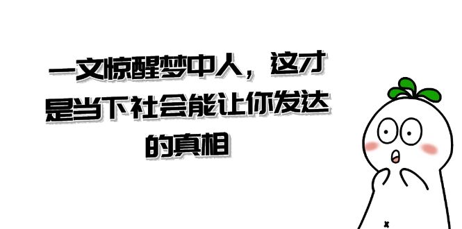 某公众号付费文章《一文 惊醒梦中人，这才是当下社会能让你发达的真相》-沐羽项目网