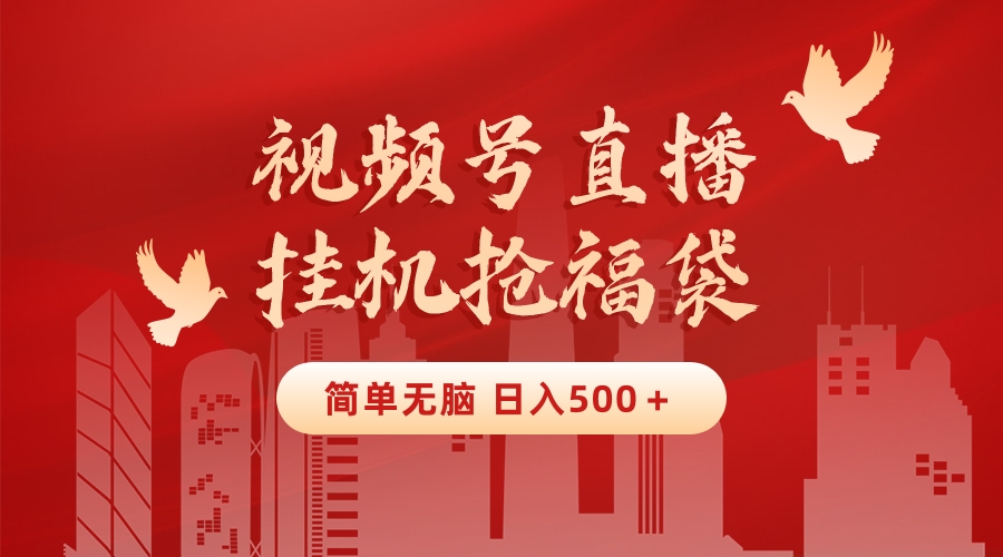 最新视频号直播挂机抢福袋项目，简单无脑，批量产出实物，轻松日入500＋-沐羽项目网