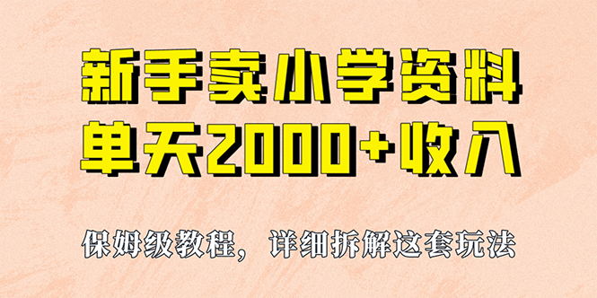 我如何通过卖小学资料，实现单天2000+，实操项目，保姆级教程+资料+工具-沐羽项目网