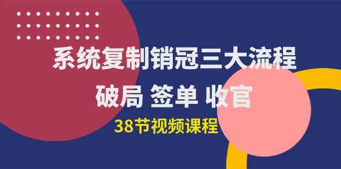 （10171期）系统复制 销冠三大流程，破局 签单 收官（38节视频课）-沐羽项目网