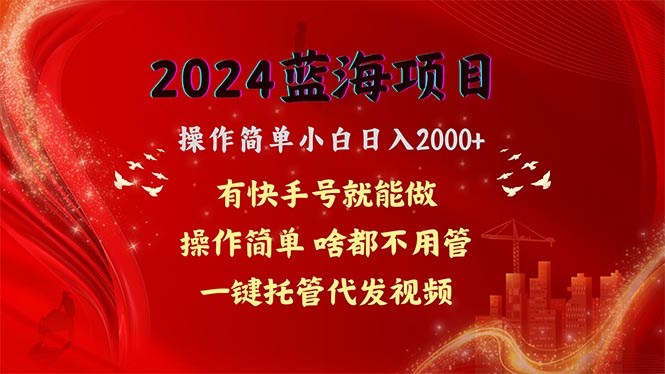 （10693期）2024蓝海项目，网盘拉新，操作简单小白日入2000+，一键托管代发视频，…-沐羽项目网