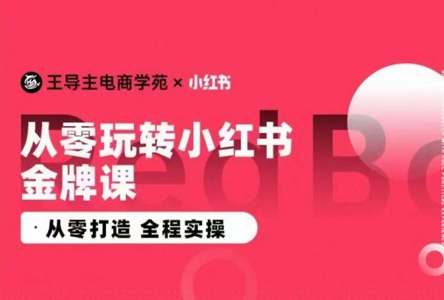 王导主·小红书电商运营实操课，​从零打造  全程实操-沐羽项目网