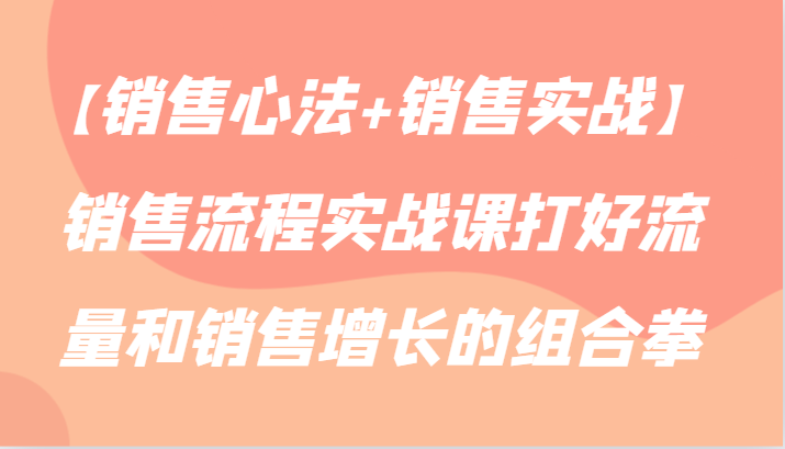 【销售心法+销售实战】销售流程实战课打好流量和销售增长的组合拳-沐羽项目网