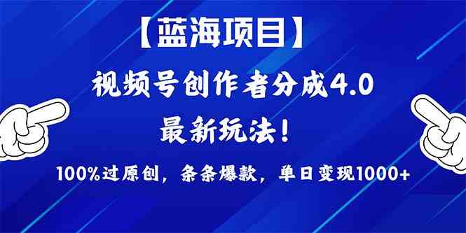 （9777期）2024蓝海项目视频号，最新方法， 100%过原创，条条爆款，单日变现1K+，…-沐羽项目网