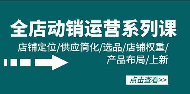 全店动销运营系列课：店铺定位/供应简化/选品/店铺权重/产品布局/上新-沐羽项目网