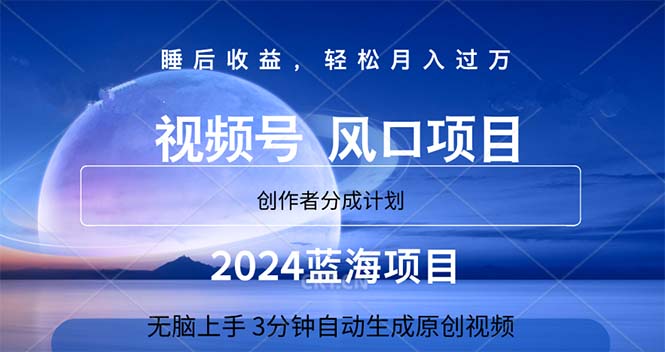 2024蓝海项目，3分钟自动生成视频，月入过万-沐羽项目网