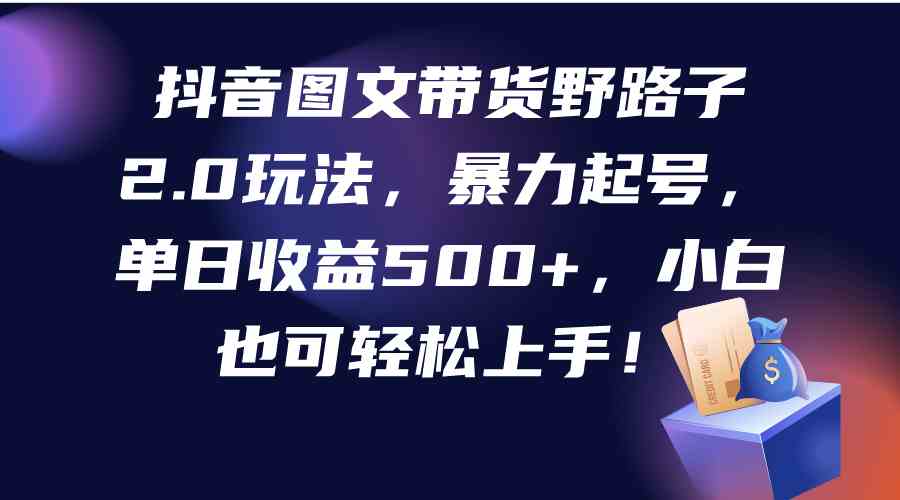 （9790期）抖音图文带货野路子2.0玩法，暴力起号，单日收益500+，小白也可轻松上手！-沐羽项目网