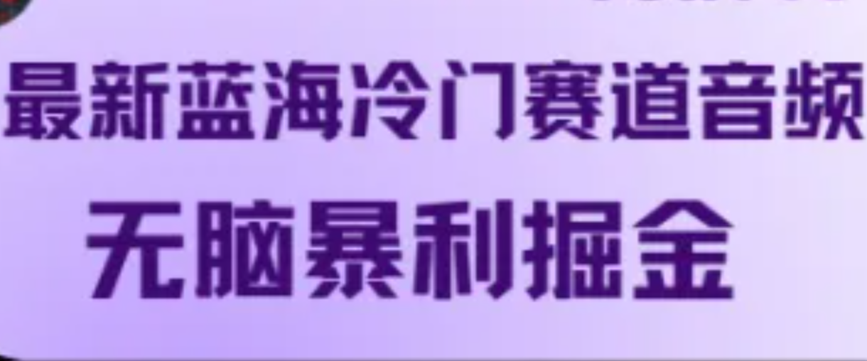 最新蓝海冷门赛道音频，无脑暴利掘金-沐羽项目网