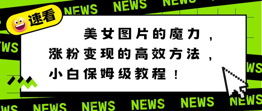 美女图片的魔力，涨粉变现的高效方法，小白保姆级教程！-沐羽项目网