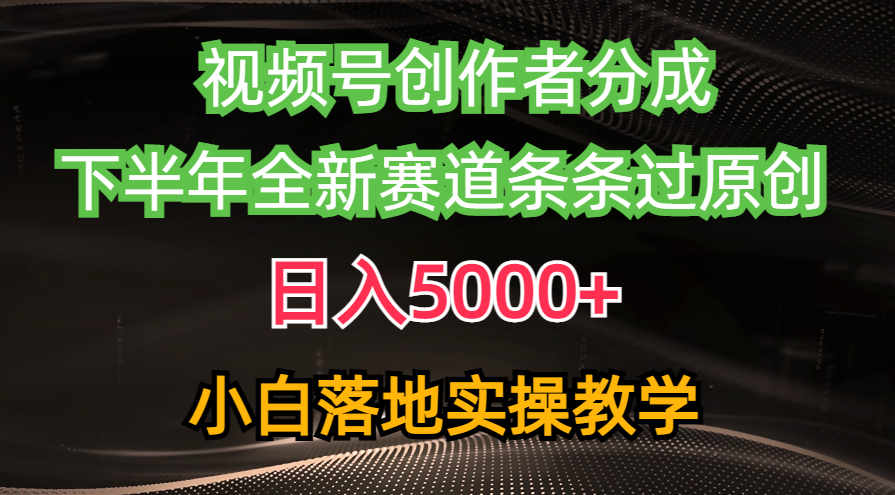 （10294期）视频号创作者分成最新玩法，日入5000+  下半年全新赛道条条过原创，小…-沐羽项目网