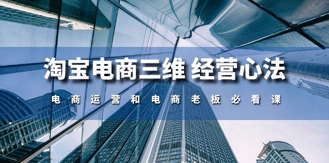 淘宝电商三维经营心法：电商运营和电商老板必看课（59节课）-沐羽项目网