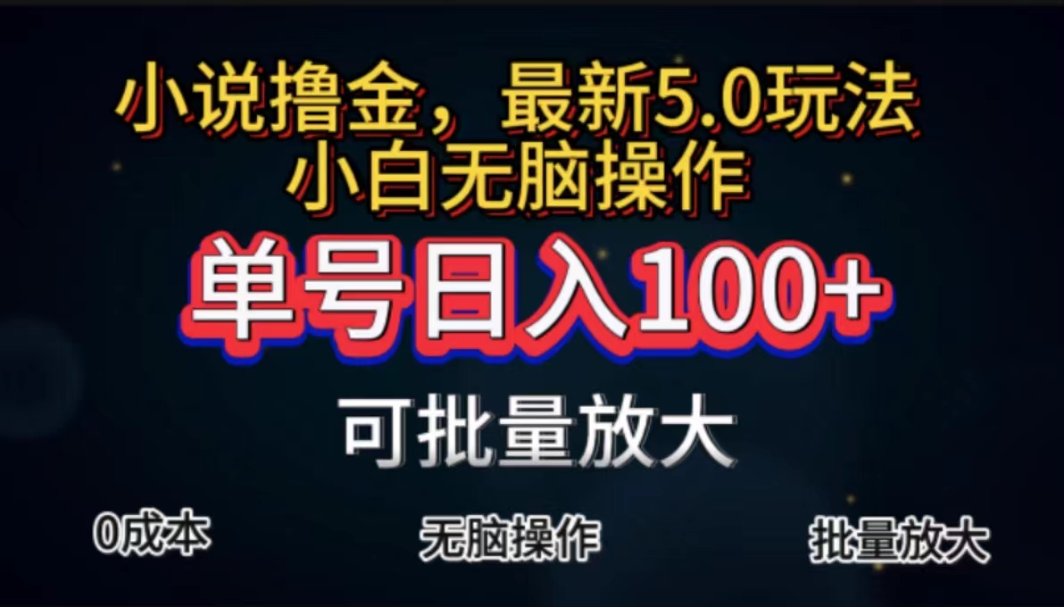 全自动小说撸金，单号日入100+小白轻松上手，无脑操作-沐羽项目网