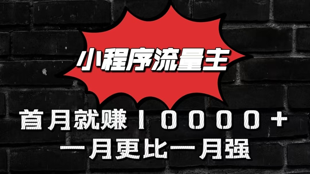 小程序流量主首月就赚10000+，一月更比一月强！小本创业首选-沐羽项目网
