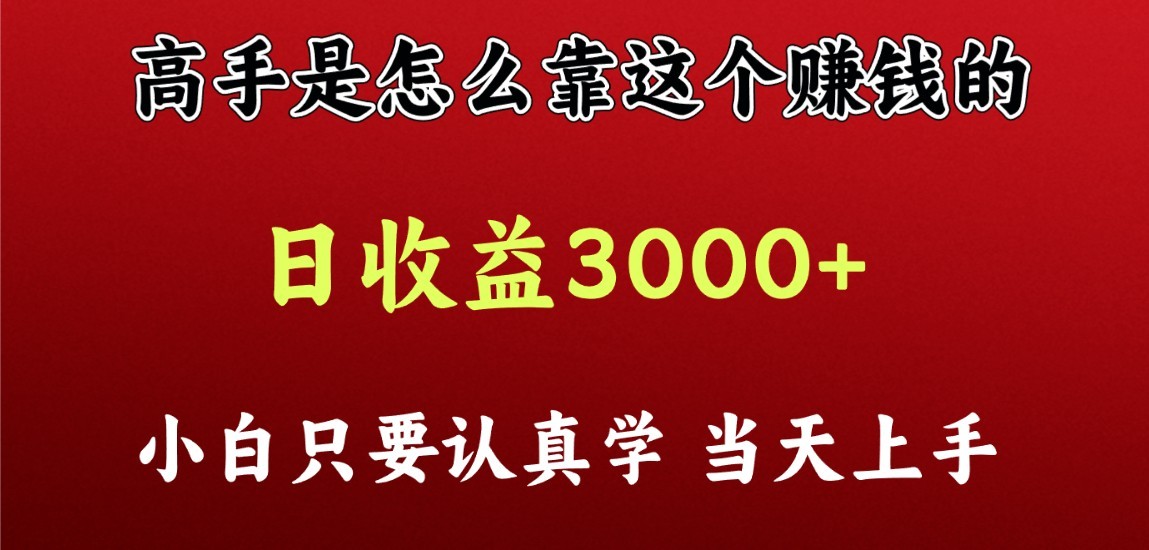 看高手是怎么赚钱的，一天收益至少3000+以上，小白当天上手-沐羽项目网