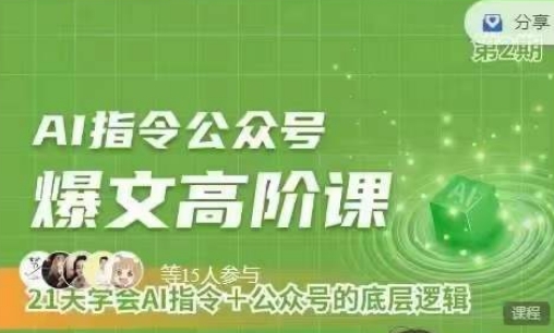 Ai指令公众号高阶课，学会ai指令+公众号的底层逻辑-沐羽项目网