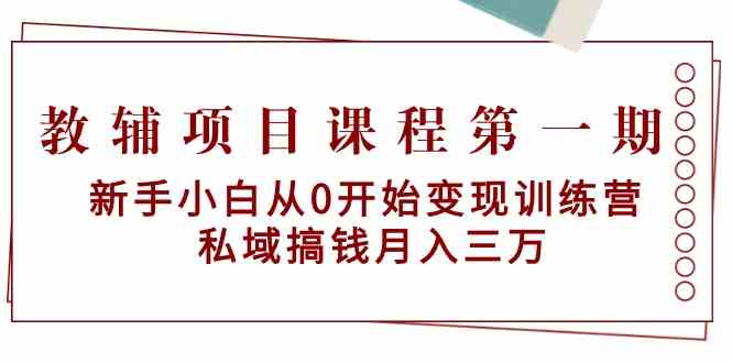 教辅项目课程第一期：新手小白从0开始变现训练营 私域搞钱月入三万-沐羽项目网