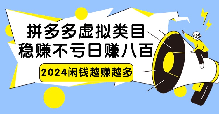 2024拼多多虚拟类目，日赚八百无本万利-沐羽项目网
