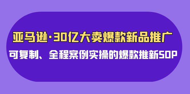亚马逊30亿大卖爆款新品推广，可复制、全程案例实操的爆款推新SOP-沐羽项目网
