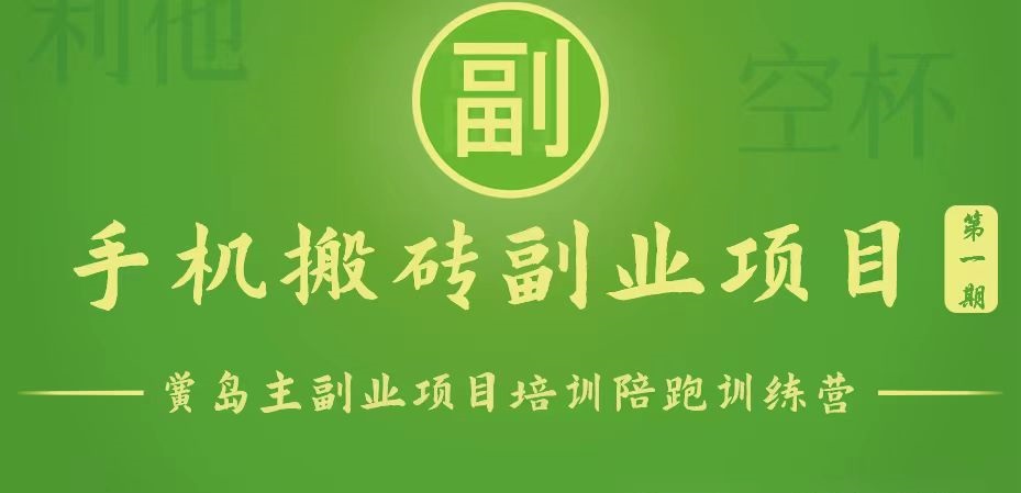 手机搬砖小副业项目训练营1.0，能用手机做的简单小副业-沐羽项目网