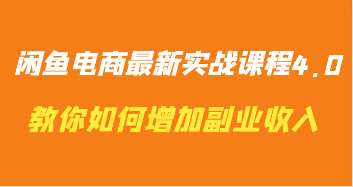 闲鱼电商最新实战课程4.0-教你如何快速增加副业收入-沐羽项目网