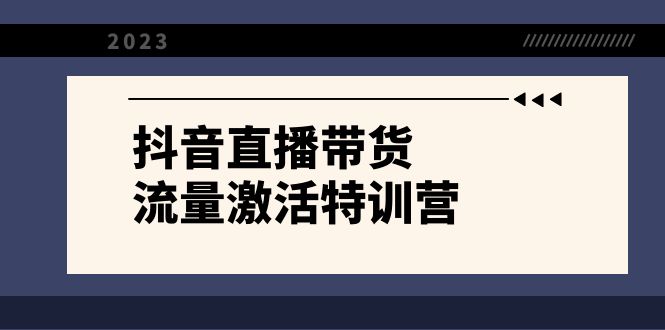 抖音直播带货-流量激活特训营，入行新手小白主播必学（21节课+资料）-沐羽项目网