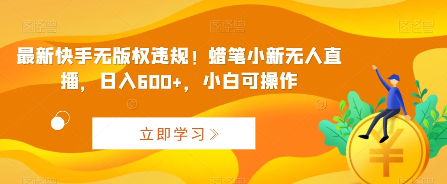 最新快手无版权违规！蜡笔小新无人直播，日入600+，小白可操作-沐羽项目网