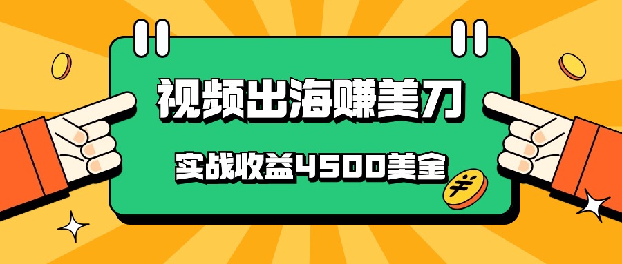 国内爆款视频出海赚美刀，实战收益4500美金，批量无脑搬运，无需经验直接上手-沐羽项目网