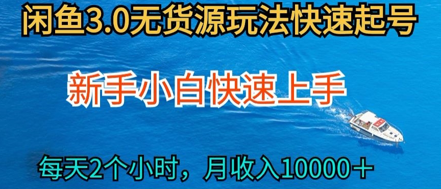 2024最新闲鱼无货源玩法，从0开始小白快手上手，每天2小时月收入过万-沐羽项目网