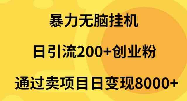 （9788期）暴力无脑挂机日引流200+创业粉通过卖项目日变现2000+-沐羽项目网