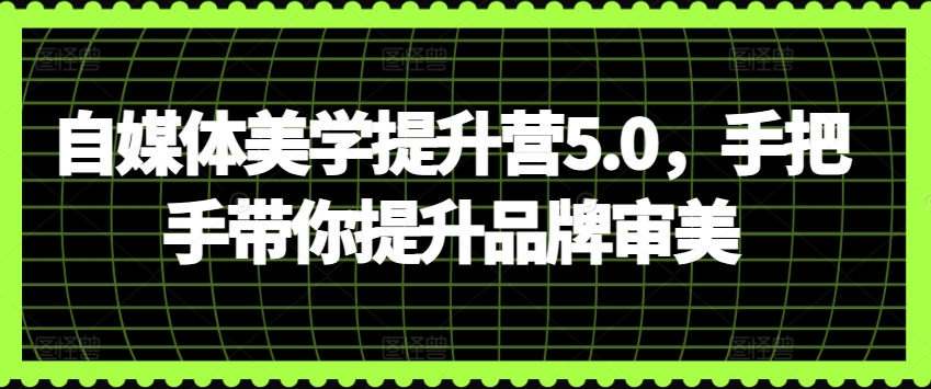 自媒体美学提升营5.0，手把手带你提升品牌审美-沐羽项目网