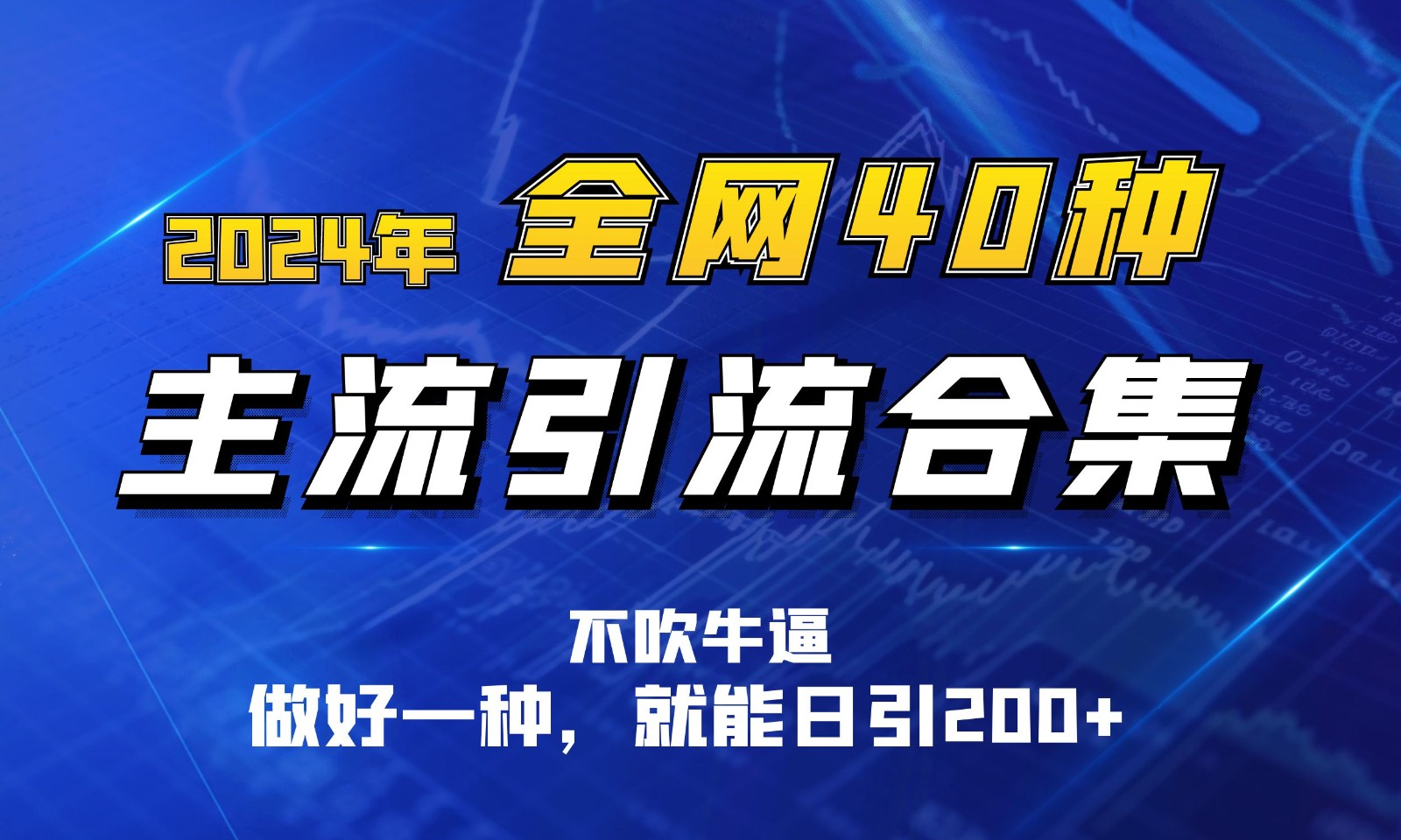 2024年全网40种暴力引流合计，做好一样就能日引100+-沐羽项目网