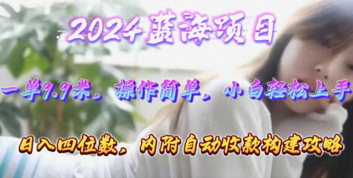 （10204期）年轻群体的蓝海市场，1单9.9元，操作简单，小白轻松上手，日入四位数-沐羽项目网