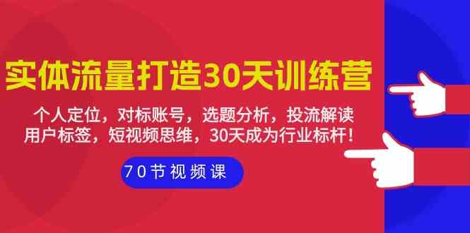 （9782期）实体-流量打造-30天训练营：个人定位，对标账号，选题分析，投流解读-70节-沐羽项目网