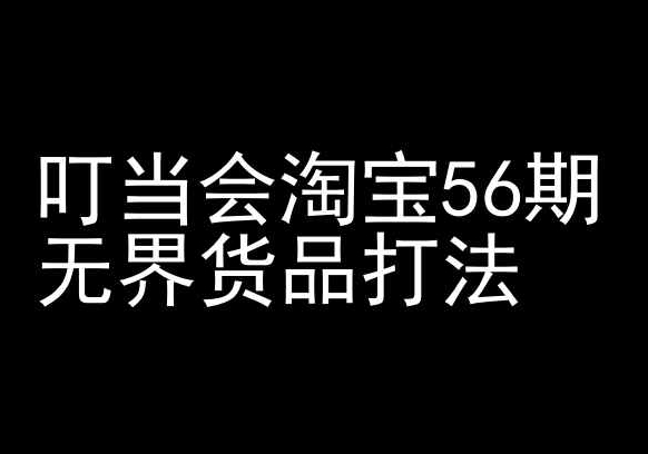 叮当会淘宝56期：无界货品打法-淘宝开店教程-沐羽项目网