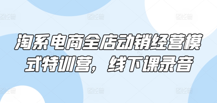 淘系电商全店动销经营模式特训营，线下课录音-沐羽项目网