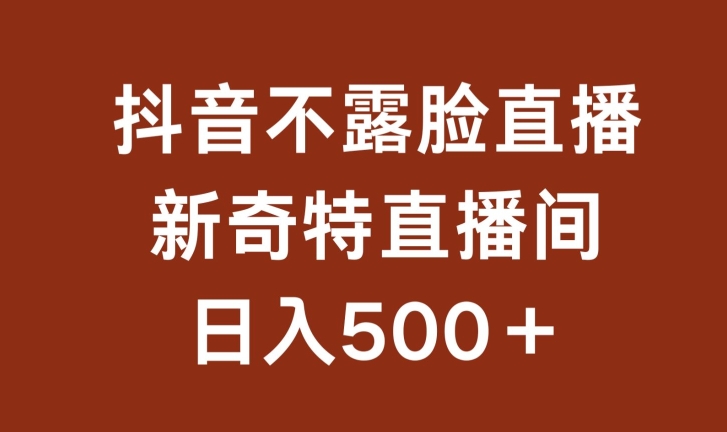 不露脸挂机直播，新奇特直播间，日入500+-沐羽项目网