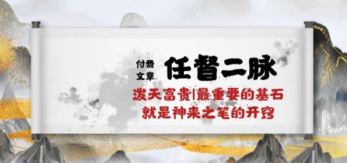 某付费文章《任督 二脉 泼天富贵|最重要的基石 就是神来之笔的开窍|万字》-沐羽项目网